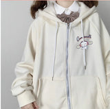 Soft Sister Student Cartoon Meal Jk Coat Zipper Koloumi Cotton Hoodie Jade Cinnamon Dog