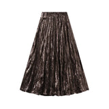 Silk Velvet Half-Dress Woman 2025 Autumn And Winter New High-Waist A Skirt In The Middle And Thin