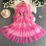 High-End Chiffon Dress Women Autumn New Temperament Banquet Dress Phony Holiday Princess