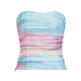 Holiday Fenghai Island Shell Print Shoulder Repair Braid Vest Hot Girl Sexy Tight