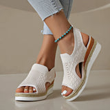 And Summer New Flying Fish Mouth Sandals Women's Net Cloth Breathable Slopes Sandals Large Hot Beach