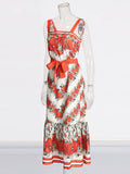 Spring Women's Dress 2025 New Fashion Sexy Bosom Dress Loose-Fitting Print High-End Sling