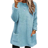 Long Sleeve Pocket Fleece Sweatshirt T-shirt