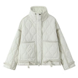 Women's Clothing 2025 Autumn And Winter New Fashion Collar Water Ripple Loose Cotton Jacket Jacket