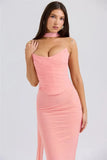 Corset And Bodycon Maxi Skirt With Neckerchief Set-Outfit