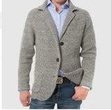 New Products - Dress Men's Casual Long-Sleeved Pure Color Knit Coat Men's