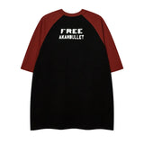 Vintage Print Raglan Short Sleeve Tee-Outfit