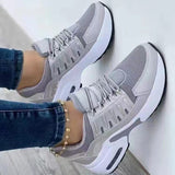 Spring And Autumn New Large-Size Casual Single-Shoe Women Flying Weave Slope And Front Lace Mesh Breathable Women's