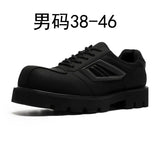 Zingj Advanced Sense Big Head Leather Shoes Men Function Wind Cool Handsome Fashion Shoes Dark Thick Platform Derby Shoes