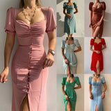 Zingj And Summer 2023 New V-Neck Single Breasted Temperament In The Long Dress