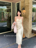 Xixi 2025 Autumn New White Label Thin Temperament With Dress High-End Long Dress Women