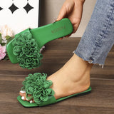 Flat Bottom Square Head Slippers Women New External Wearing Casual Light Beach Cool Slippers