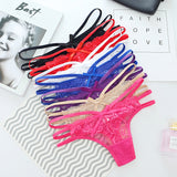 Transparent Lace T-Shirt Tempting Fine Strip With No Trace Perspective Low-Rise Hot Cotton Crotch