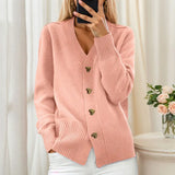 New Solid Color Round Knit Shirt Women Commuting Elegant Seven-Sleeve Top Air-Conditioning