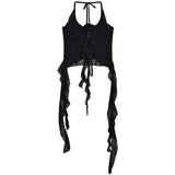 Babes Design Exquisite Three-Dimensional Flower Ribbon Slimming Irregular Short Slings Girls