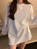 Zingj T-Shirt Women Fall 2023 New Loose Underbottom Long Sleeve Student Versatile Top Women's