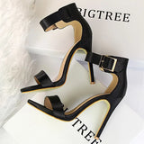 Shoes 2022 Women's Sandals Super High Heels Summer Women Shoes Fashion Metal Belt Buckle Heeled Sandals Sexy Party