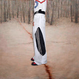 Autumn And Winter Festival High Street Fashion Splicing Tight Low-Rise Straight Slack Trousers