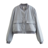 Color 2025 Spring And Autumn New Stand-Up Big Pocket Women's Jacket Women's
