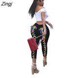 Women Jeans Back Criss-cross Lace Up Sexy Hole Sheath Elastic Mid Waist Long Pencil Denim Ankle-Length Pants Skinny