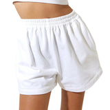 Summer Women's Tight Waist Loose Broad Legs Solid Color Leisure Sports