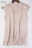 Women Top Fashion Women White Shirt Sexy Street Style Ladies Tops Tank Tops Knitted Solid Wild Ice Silk Knitting 2922