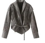 Women's Explosive Retro Casual Leather Jacket Jacket - High Quality