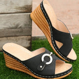 Zingj Summer New Large Size With Slippers Female A Word With Casual Solid Color Thick Bottom