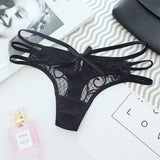 Transparent Lace T-Shirt Tempting Fine Strip With No Trace Perspective Low-Rise Hot Cotton Crotch