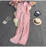 Suit Female Temperament Loose Long-Sleeved Shirt Two Sets Of Leisure High-Waist Hanging Pendant 100
