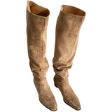 Wide-Tight Leg Boots Large-Sleet Boots Children Flat Base Pile Boots Straight Boots Straight Boots High
