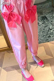 Waist Harem Pants Women Korean Sweet Bow Ladies Pants Summer 2023 Fashion Woman Pants Ankle-tied Trousers Pantalon