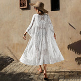 Summer New High-End French Resort Style Design Embroidery Loose V-Neck Solid Color Niche Sunscreen Shirt