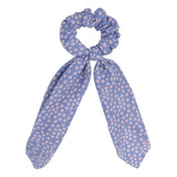 Bow Long Ribbon Hair Scrunchie Chiffon Floral Print Sweet Elastic Hair Band Ponytail Hair Scarf Hair Tie Hair