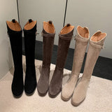 Zingj Comfortable Low Heel Boots 2023 New Oblique Temperament Girl Boots Are Versatile-Outfit