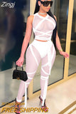 Mesh Patchwork Two Piece Set Women Solid Sexy See Through Sleeveless Tanks+Bow Pants Matching Suit Hot Hipster