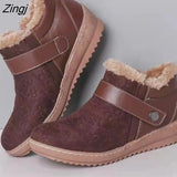 Shoe Woman Boot 2023 Winter Wedge-heeled Platform Ankle Boots Fashion Rivet Rhinoceros-velvet Thermal