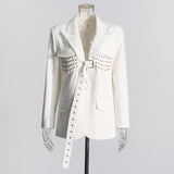 White Temperament Blazer Women's Autumn And Winter 2025 New Small Casual Loose Korean