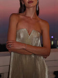 Women's Dress With Chest Pressure Folding Oversized Dress Sexy Dress 100-Fold Dress Woman