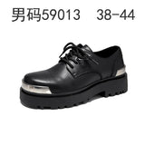 Zingj Niche Commuter Derby Shoes Tide British Men And Women Round Head Thick Platform Increased Versatile Casual Leather Shoes