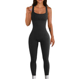 And Summer Threaded Collar Hips Sexy Yoga Sports Long-Sleeved Short-Sleeved Jumpsuit Trousers