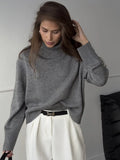 And Winter Pure Color Short High-Collar Sweater Women's Loose Leisure Knitting Shirt 2025 New Thicker