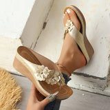 2025 Flower Sandals Women's Line Leisure Beachside Slopes And Comfortable Large-Size