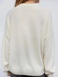 White Bow Print Sweater-Outfit