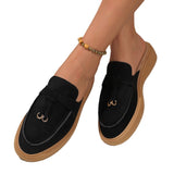 Large-Size New Autumn 2025 New Fashion Single Shoes With Flat Comfortable Thick-Soled Slippers Women's