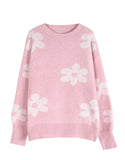 And Winter New Knitwear Blouse Loose Flowers Collar Collar Sweater Women's