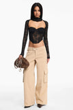 New Summer Loose Comfortable Angel Wing Embroidered Trousers With Casual Straights