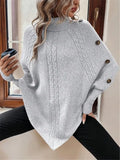 New Autumn And Winter High-Collar Button Decoration Bat Shirt Sworn