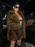 Autumn And Winter Fur Coat Women's Long Suit Coat Casual Warm Fashion Windwear Women's Clothing