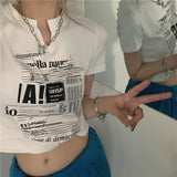 Zingj V-Neck Short-Sleeved T-Shirt Female 2024 Summer New Korean Version Slim Short Hot Girl Crop Student Top